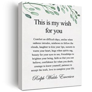 inspirational quotes canvas wall art motivational this is my wish for you quote canvas print positive poem canvas painting office home wall decor framed gift 12×15 inch