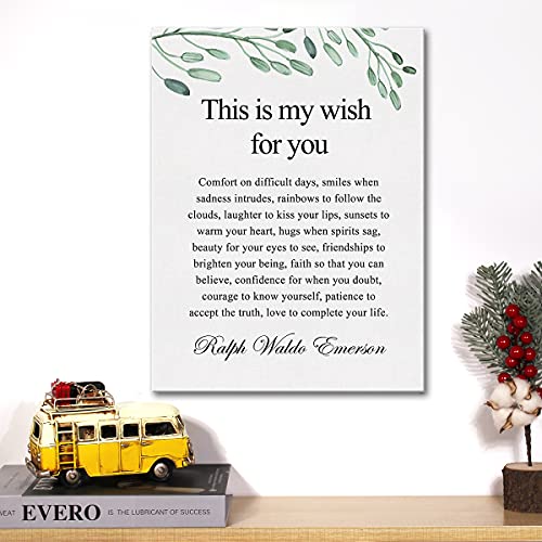 Inspirational Quotes Canvas Wall Art Motivational This is My Wish for You Quote Canvas Print Positive Poem Canvas Painting Office Home Wall Decor Framed Gift 12x15 Inch