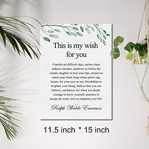 Inspirational Quotes Canvas Wall Art Motivational This is My Wish for You Quote Canvas Print Positive Poem Canvas Painting Office Home Wall Decor Framed Gift 12x15 Inch