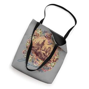 Harry Potter Hogwarts Floral Wreath Tote Bag