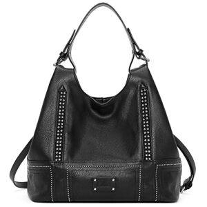 cluci hobo bags for women vegan leather purse fashion crossbody shoulder bags top handle satchels black