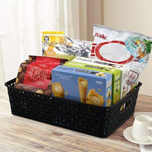 Bringer 4-Pack Plastic Paper Storage Baskets, Black