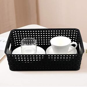 Bringer 4-Pack Plastic Paper Storage Baskets, Black