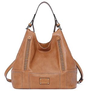 cluci hobo bags for women vegan leather purse fashion crossbody shoulder bags top handle satchels brown