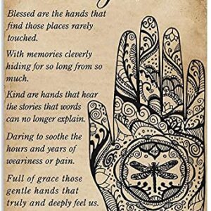 SIGNCHAT Healing Hands Massage Therapist Poster Wall Art Poster Cute Sign Wall Decor Metal Sign Poster 8X12 Inches