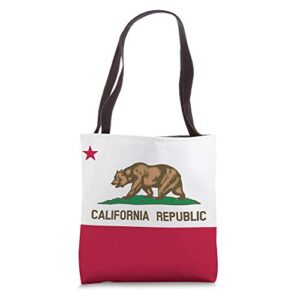 california bear republic state flag tote bag