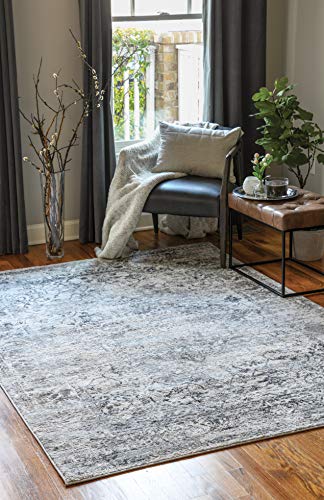 United Weavers of America, Austin Clark Blue Accent Rug Classic Indoor Rug with Jute Backing. Transitional Rugs, Grey, 1'11" x 3' (4540 20472 24)