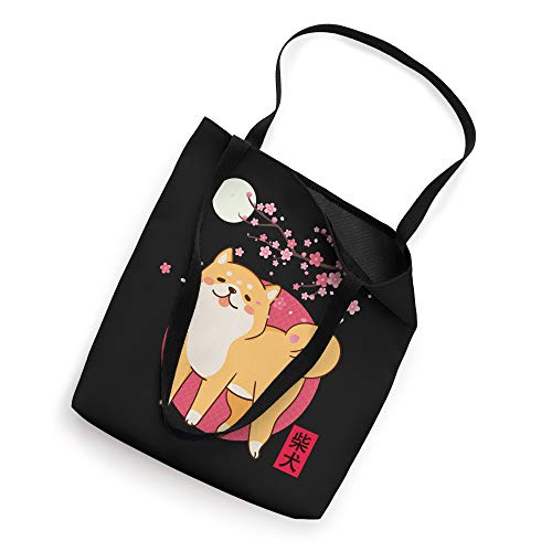 Akita Shiba Inu Dog of Japan Cherry Blossom Moon Kanji Tote Bag