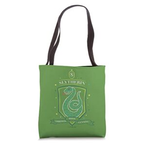 harry potter hand drawn slytherin shield tote bag