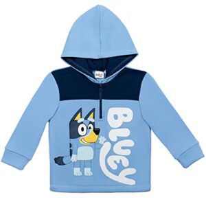 bluey toddler boys fleece half zip hoodie 2t blue
