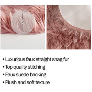 Sheepskin Throw Rug Faux Fur 2x3-Foot High Pile Soft and Plush Mat for Bedroom, Kitchen, Bathroom, Nursery & Office by Lavish Home