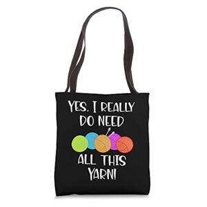 yes i really do need all this yarn tote bag