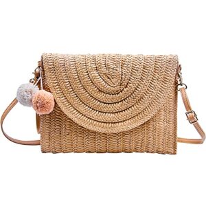 freie liebe straw-purses for women summer woven crossbody-bags clutch purses