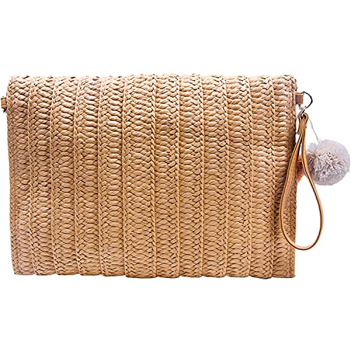 Freie Liebe Straw-Purses for Women Summer Woven Crossbody-Bags Clutch Purses