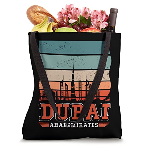 Dubai Arab Emirates Retro Vintage Sunset Skyline Dubai Tote Bag