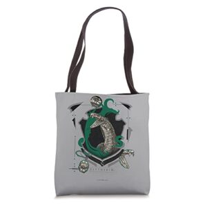harry potter slytherin shield realistic serpent tote bag