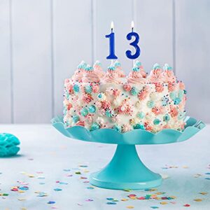 13th Birthday Cake Numeral Candles Cake Topper Happy Birthday Blue Cake Decoration for Party Favor Wedding Anniversary Celebration Supplies