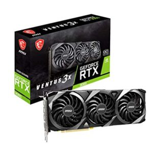 MSI Gaming GeForce RTX 3060 12GB 15 Gbps GDRR6 192-Bit HDMI/DP PCIe 4 Torx Triple Fan Ampere OC Graphics Card (RTX 3060 Ventus 3X 12G OC)