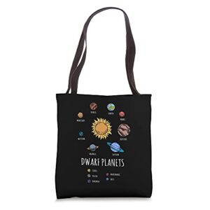 solar system dwarf planets outer space astronaut tote bag