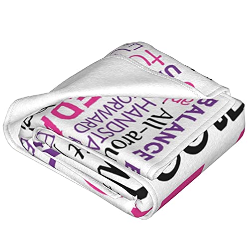 I Love Gymnastics Blankets and Throws,Cool Gymnastics Gifts for Girls Women,Flexibility Sport Fleece Plush Blanket,Ultra Soft Cozy Fuzzy Sofa Flannel Blanket - Hot Purple Pink, 50"x40"