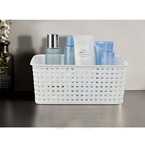 Xowine White Plastic Storage Basket, Set of 6