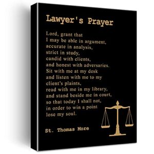 inspirational canvas wall art motivational lawyer’s prayer quote canvas print positive painting office home wall decor framed lawyers gift 12×15 inch