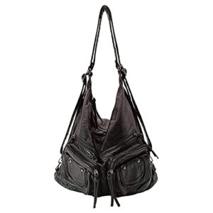 women shoulder bag large hobo bags tote bags crossbody bags backpack (black)