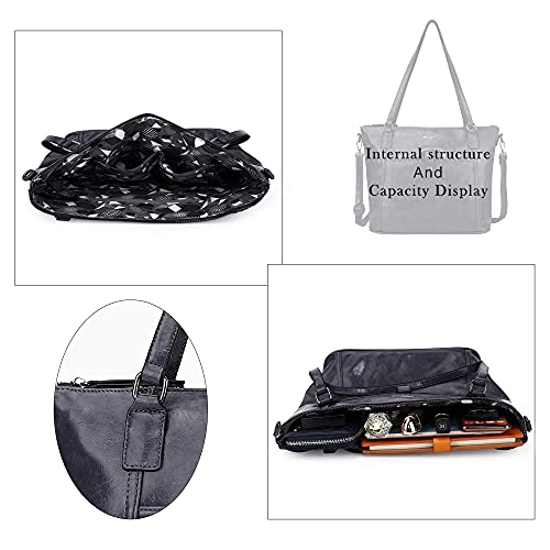 Women Fashion Vegan Leather Tote Handbags Wallet Shoulder Bag Top Handle Satchel Purse Sets 3pcs