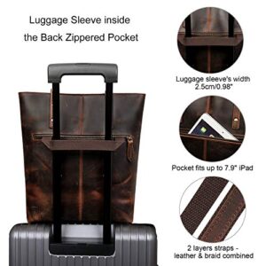 S-ZONE Medium Women Genuine Leather Tote Bag Ladies Shoulder Purse Handbag Big Front Pocket