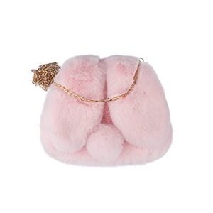 tanosii fuzzy rabbit bag faux fur fluffy handbag furry evening bag crossbody bag for women pink