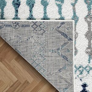 Antep Rugs Bohemian Geometric 3x5 Indoor Area Rug Phoenix, Blue, 3' x 5'