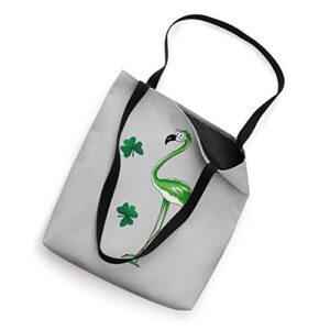 St Pat's Day Green Irish Flamingo Lucky Shamrocks Tote Bag