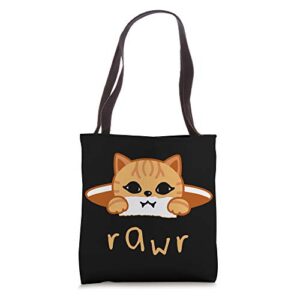 Rawr Cat Vampire Funny Cute Kitty Pussycat Kitten Gift Tote Bag