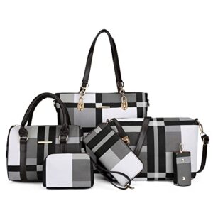 2e-youth designer purses and handbags for women satchel shoulder bag tote bag for work clutch purses (black, white, grey)