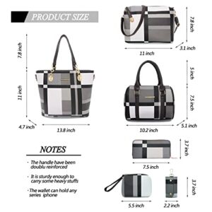 2E-youth Designer Purses And Handbags For Women Satchel Shoulder Bag Tote Bag For Work Clutch Purses (Black, White, Grey)