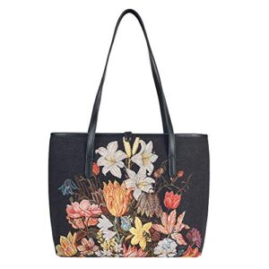 signare tapestry shoulder bag tote bag for women with travel or work tote bags for women with still flower design|coll-art-ab-still