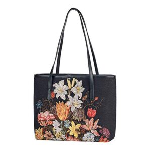 Signare Tapestry Shoulder Bag Tote Bag for Women with Travel or Work Tote Bags for Women With Still Flower Design|COLL-ART-AB-STILL