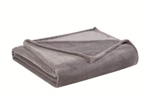 truly soft everyday reversible velvet plush throw (50″ x 60″) – soft and luxurious for family and friends – grey (th3167gy-9100)