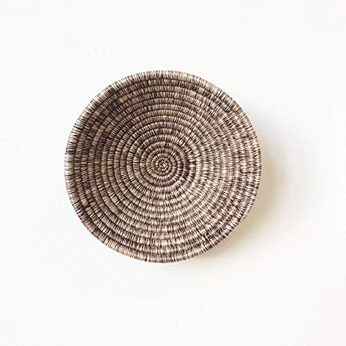 Small African Basket: Ruhondo/Rwanda Basket/Woven Bowl/Sisal & Sweetgrass Basket/Brick, Blush