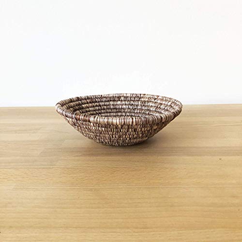 Small African Basket: Ruhondo/Rwanda Basket/Woven Bowl/Sisal & Sweetgrass Basket/Brick, Blush