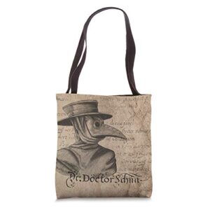 plague doctor vintage gothic medieval medicine healthcare tote bag