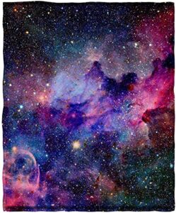 kyku soft galaxy blanket full size fleece purple nebula throw blanket universe small outer space adult and child comfy home for living room sofa nap cozy pretty abstract art printed design gifts