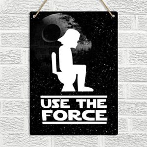 new tin sign vintage retro signs use the force funny wc toilet restroom home bar club hotel & outdoor street garage metal sign 16x12inch