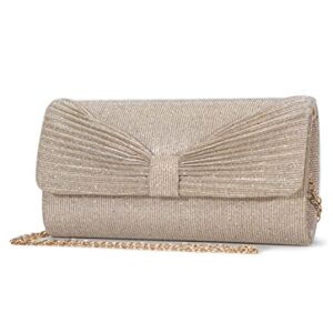 Mansherry Evening Bag Ladies Party Handbag Wedding Bag Purse Clutch Purses for Women Apricot