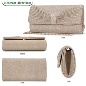 Mansherry Evening Bag Ladies Party Handbag Wedding Bag Purse Clutch Purses for Women Apricot