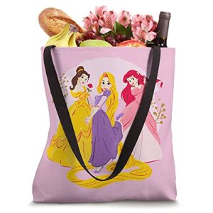 Disney Princess Belle Rapunzel Ariel Pink Tote Bag