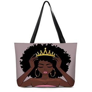 women’s melanin african american natural afro handbags shoulder bags tote satchel for travel gym sport yoga large