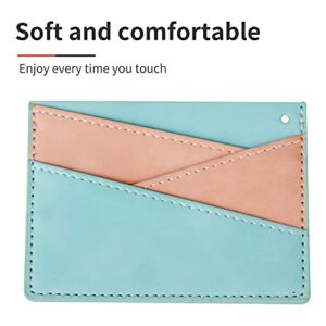 Samusil 2 pack Pu leather simple and lightweight wallet, 3.7" x 2.7", can hold 5 cards and cash.(Pink + lake blue) + black