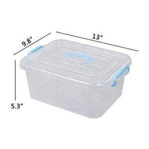 Ponpong 8 Quart Plastic Storage Container with Lid and Handles, 2 Packs