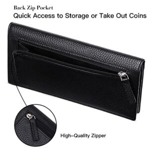 GOIACII Wallets for Women RFID Blocking Ultra Slim Real Leather Credit Card Holder Clutch